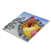 Carreau Dessin de hérisson des amis de la forêt d'hiver (Côté)