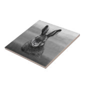 Carreau Dessin de lièvre noir et blanc (Côté)