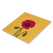 Carreau Dessin de pavot rouge (Côté)