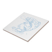 Carreau Dessin de pêche de truite de pêcheur de mouche (Côté)