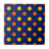 Carreau Dessin de points orange jaune sur fond bleu  (Devant)