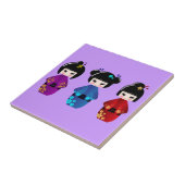 Carreau Dessin de poupées Cute kokeshi (Côté)