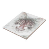 Carreau Dessin de visage de chat en colère mignon (Côté)