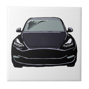Carreau Dessin de voiture SUV de véhicule électrique noir
