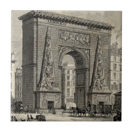 Carreau Dessin du monument de la Porte Saint-Denis (Devant)