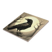 Carreau Dessin d'un corbeau noir (Côté)