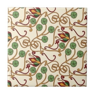 Carreau dessin floral inspiré de l'Art nouveau