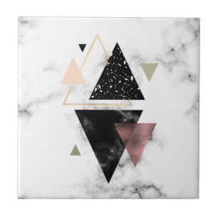 Carreau Dessin géométrique de marbre en métal