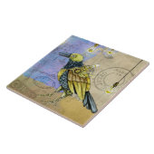 Carreau Dessin grunge de Steampunk d'oiseau mécanique (Côté)