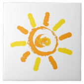 Carreau dessin jaune orange Sun (Devant)