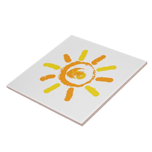 Carreau dessin jaune orange Sun (Côté)