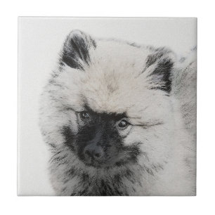 Carreau Dessin Keeshond Chiot - Joli dessin original Chien