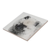 Carreau Dessin Keeshond Chiot - Joli dessin original Chien (Côté)