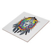 Carreau Dessin Lion couleur vive (Côté)