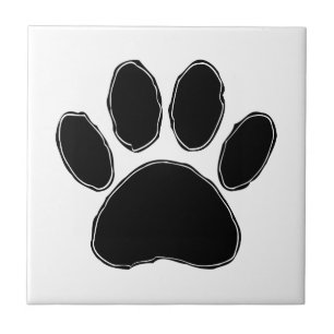 Carreau Dessin Paw Chien En Noir