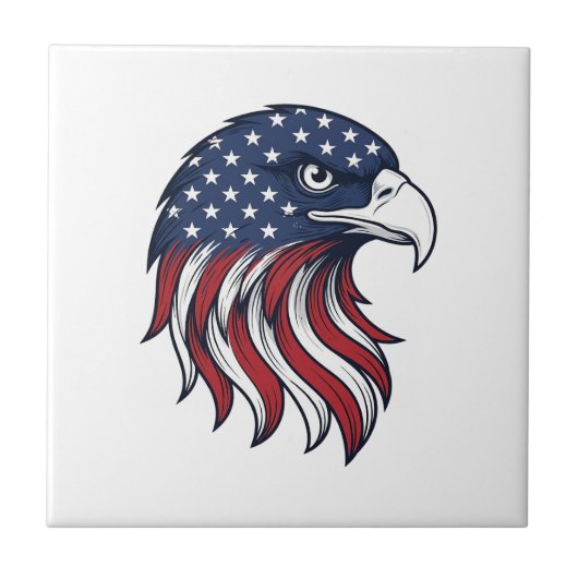 Carreau Dessin vectoriel de drapeau d'aigle patriotique po (Devant)