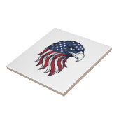 Carreau Dessin vectoriel de drapeau d'aigle patriotique po (Côté)