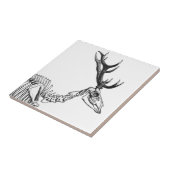 Carreau Dessin vintage éffrayant de squelette (Côté)