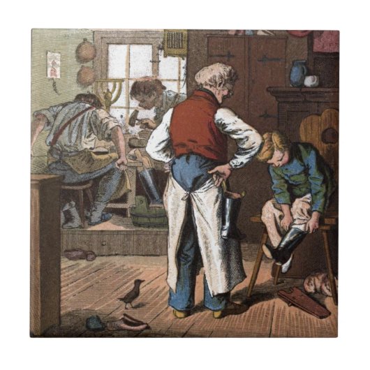 Carreau Dessin vintage : Le cordonnier (Devant)