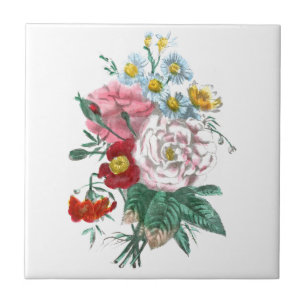 Carreau Dessin vintage : Roses du Bengale