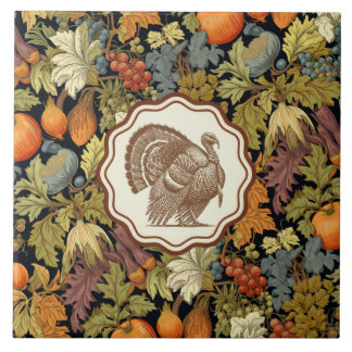 Carreau Dessin vintage William Morris de feuille d'automne