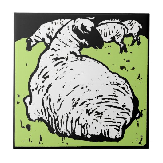 Carreau Dessous de verre animal de coupe victorien frappan (Devant)