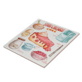 Carreau Dessous de verre de verre de recette de gâteau (Côté)