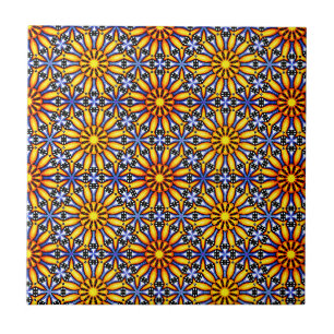 Carreau Dessous de verre en pierre Mandala du Soleil Céles