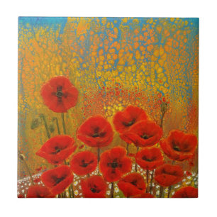 Carreau Dessous de verre Red Poppy