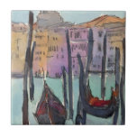 Carreau Destinations | Deux gondolas à Venise<br><div class="desc">Charmante esquisse d'une voie navigable vénitienne peinte avec des aquarelles vives par le brillant Samuel Dixon. L'artiste s'est plongé dans le magnifique environnement de Venise pour créer cette pièce accrocheuse. Il semble que l'artiste ait pu être sorti dans une gondole en créant cette pièce à cause de la distance entre...</div>