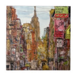 Carreau Destinations | New York City Vue de Little Italy<br><div class="desc">Laissez-vous tenter par cette spectaculaire aquarelle et design d'encre par la très talentueuse Melissa Wang sur une vaste gamme de produits de Zazzle. Melissa donne vie à la Petite Italie à New York City, le tout avec l'empire supérieur bâtiment en tête. Fêtez vos yeux sur la quantité de détails que...</div>