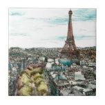 Carreau Destinations | Tour Eiffel Vintage à Paris<br><div class="desc">L'après-midi s'est rompu et vous êtes transportés dans une belle journée à Paris. L'aquarelle nous donne un regard neuf sur la capitale en plein essor de la France. La fantastique oeuvre a été peinte par la seule et unique Melissa Wang. Elle nous permet de voir Paris à travers ses yeux....</div>