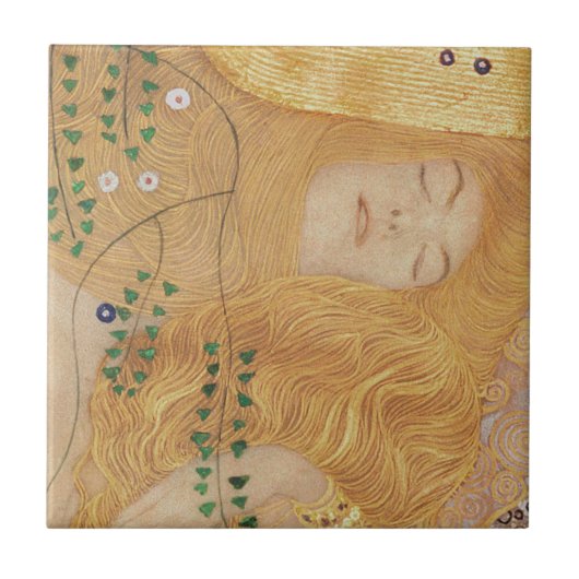 Carreau Détail de Gustav Klimt | des serpents de l'eau I (Devant)