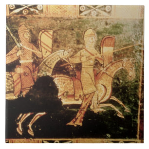 Carreau Détail d'un coffre de mariage dépeignant le goi de