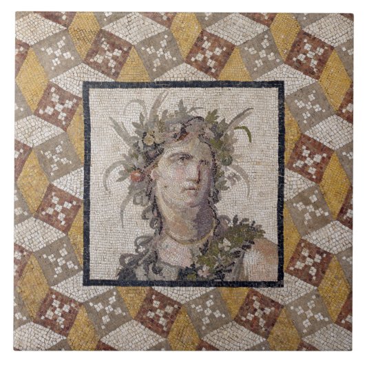 Carreau Détail d'un panneau de plancher romain de mosaïque (Devant)