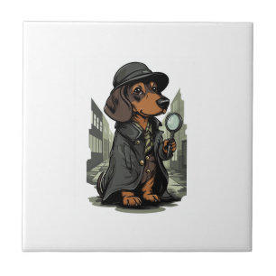 Carreau Détective Dachshund - Chien de résolution de mystè