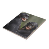 Carreau Deux bonobos de sourire (Côté)