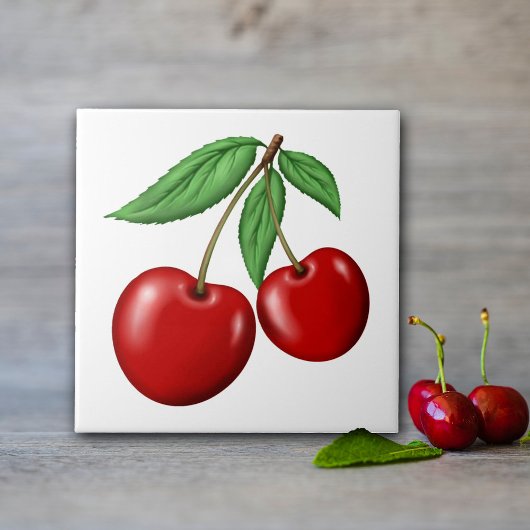 Carreau Deux Cerises Fruitées Rouges