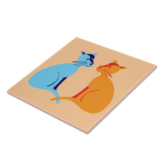 Carreau deux chats (Côté)