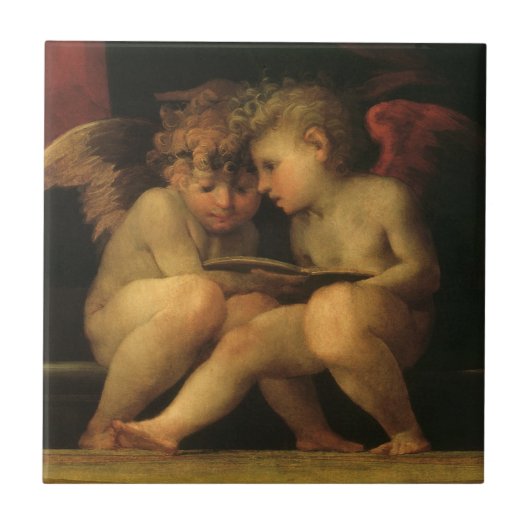 Carreau Deux Cherubs Lecture par Rosso Fiorentino, Angels (Devant)