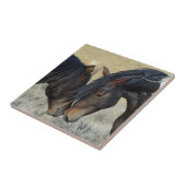 Carreau Deux Chevaux Brown Sauvages Étonnants (Côté)