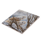 Carreau Deux Chouettes dans la neige assez saisonnière (Côté)