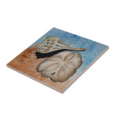 Carreau Deux coquillages marins de l'Ocean Tile (Côté)