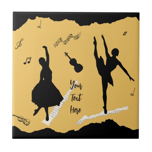 Carreau Deux danseuses de ballet et de la musique en coule (Devant)