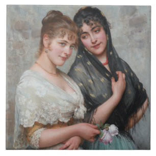 Carreau Deux femmes vénitiennes (Dames italiennes)