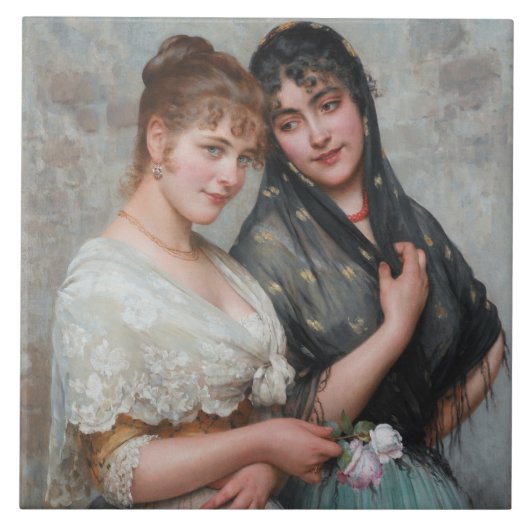 Carreau Deux femmes vénitiennes (Dames italiennes) (Devant)