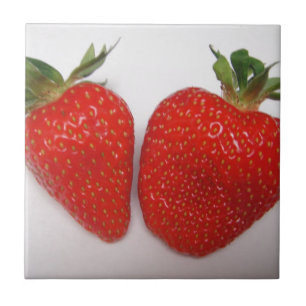 Carreau Deux fraises rouges