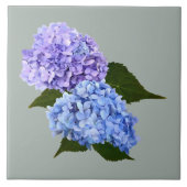 Carreau Deux Hydrangea Lavender et Blue (Devant)