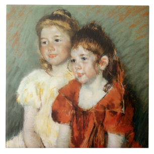 Carreau Deux Jeunes Filles Douces (par Mary Cassatt)