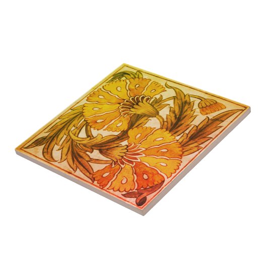 Carreau Deux oeillets - William De Morgan (Côté)